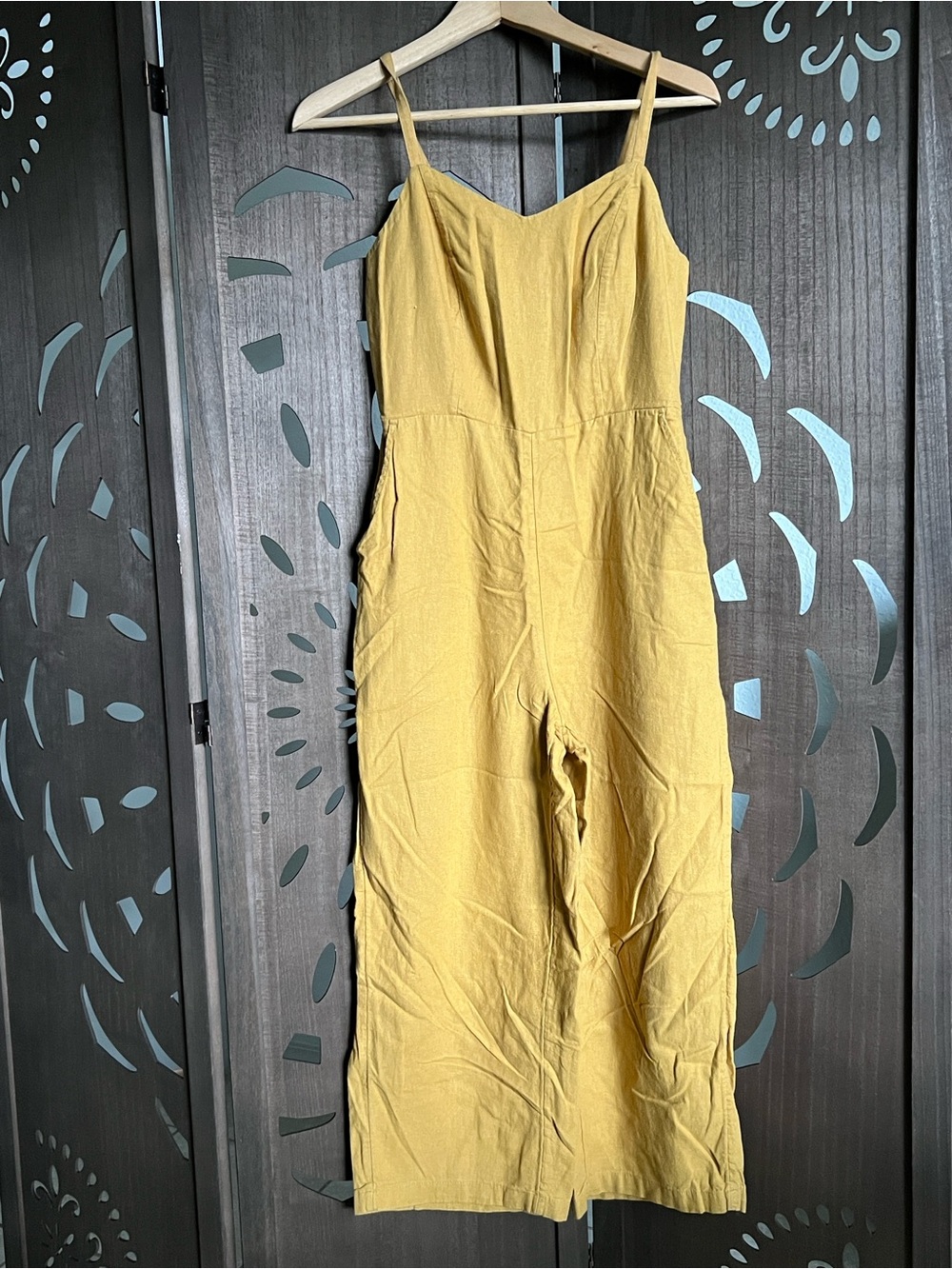 Old Navy Mustard Yellow Strappy Wide-Leg Jumpsuit